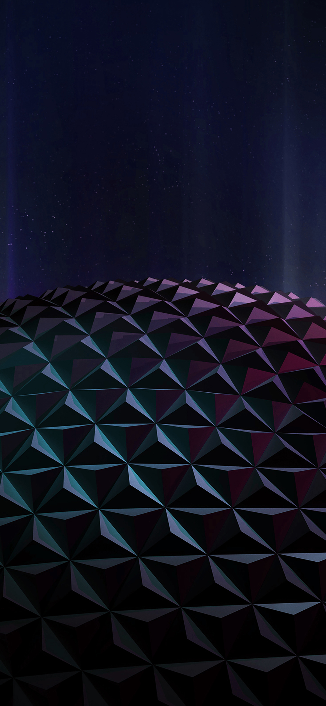 iPhone X wallpaper. polygon planet dark digital art pattern