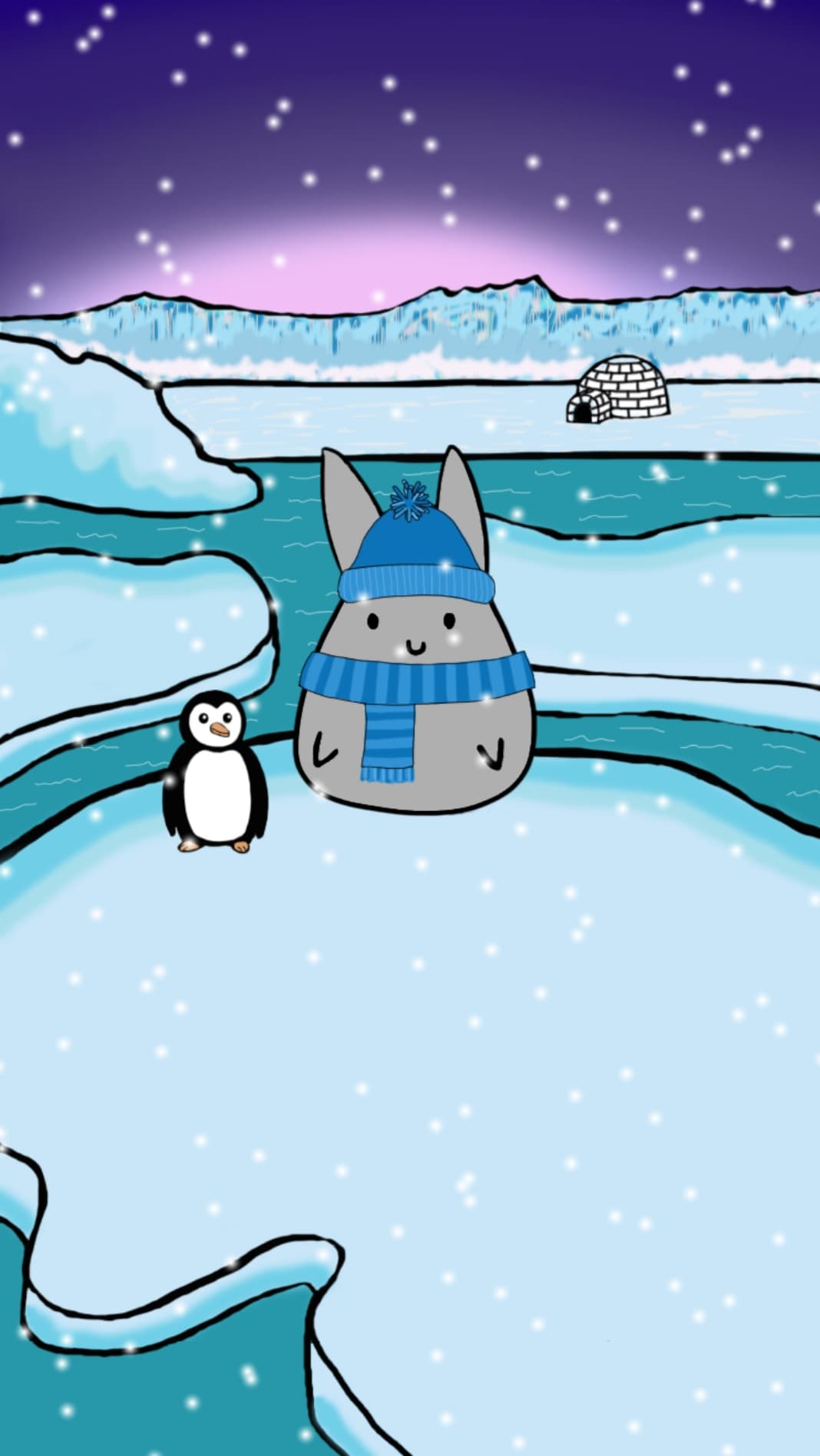 Study Bunny Items! Animated Snow Icebergs Background Penguin Pet Winter Hat Scarf New Music! Spring Lo Fi Mix Soft Piano & Strings Mix Relaxing Piano Mix Live On Android Now!