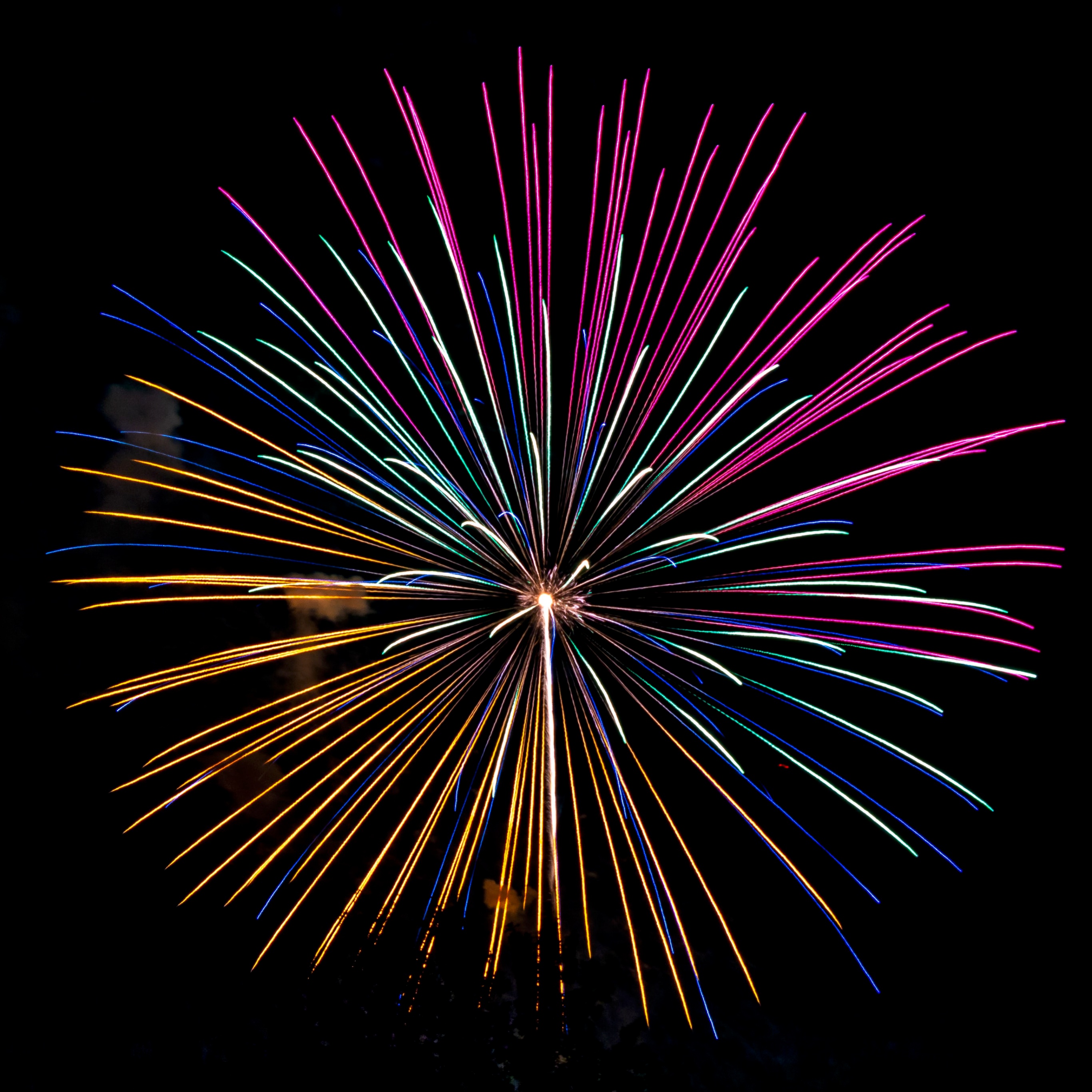 Fireworks Wallpaper 4K, New Year's Eve, Night