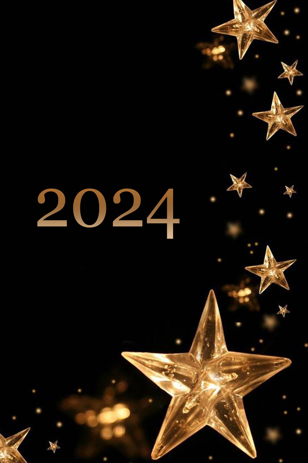 Happy New Year 2024 Stars Wallpaper Birthday Wishes, Memes, SMS & Greeting eCard Image