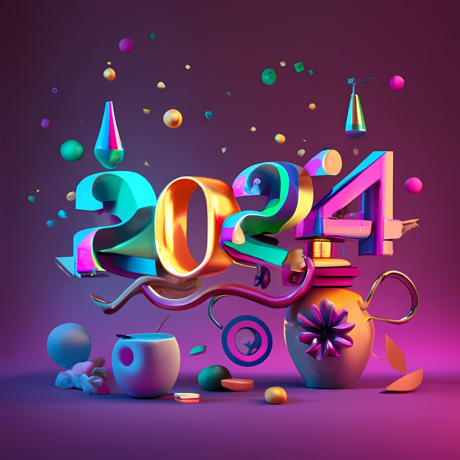 Transparent Happy New Year Cards 2024 Image Free Download