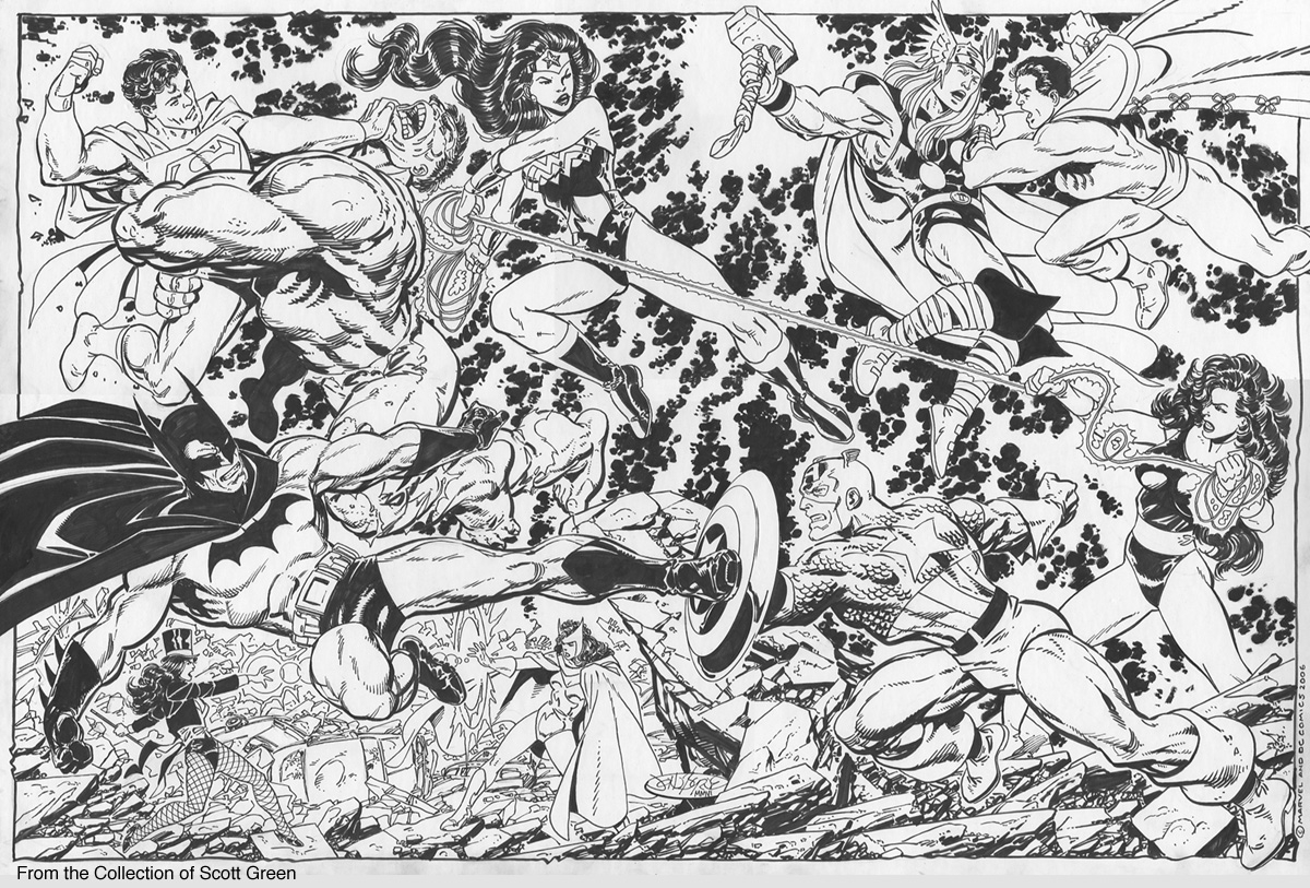Byrne vs Marvel, in Scott Green's Byrne, John Comic Art Gallery Room