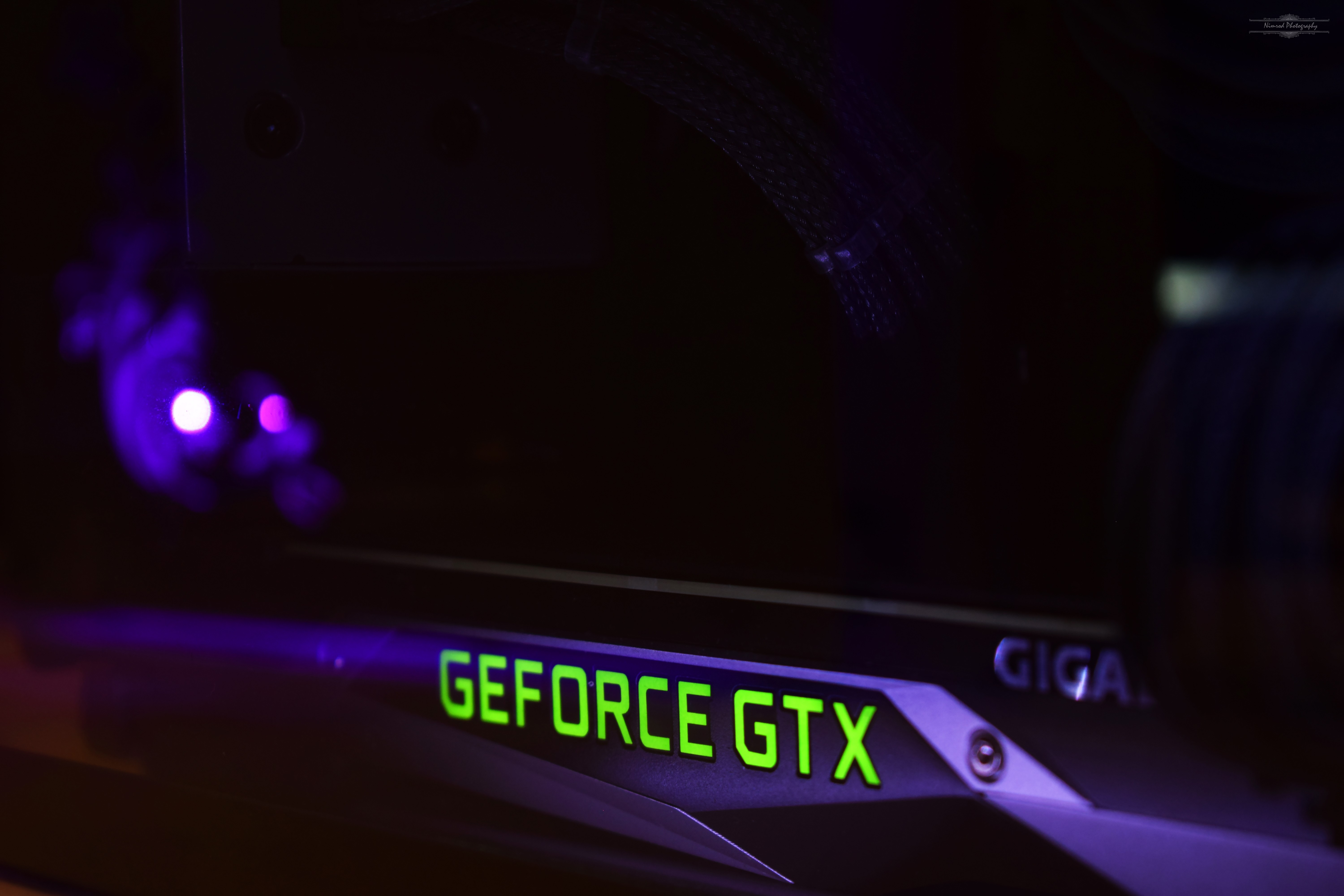 Wallpaper, technology, Nvidia GTX, video card, light, signage 6000x4000