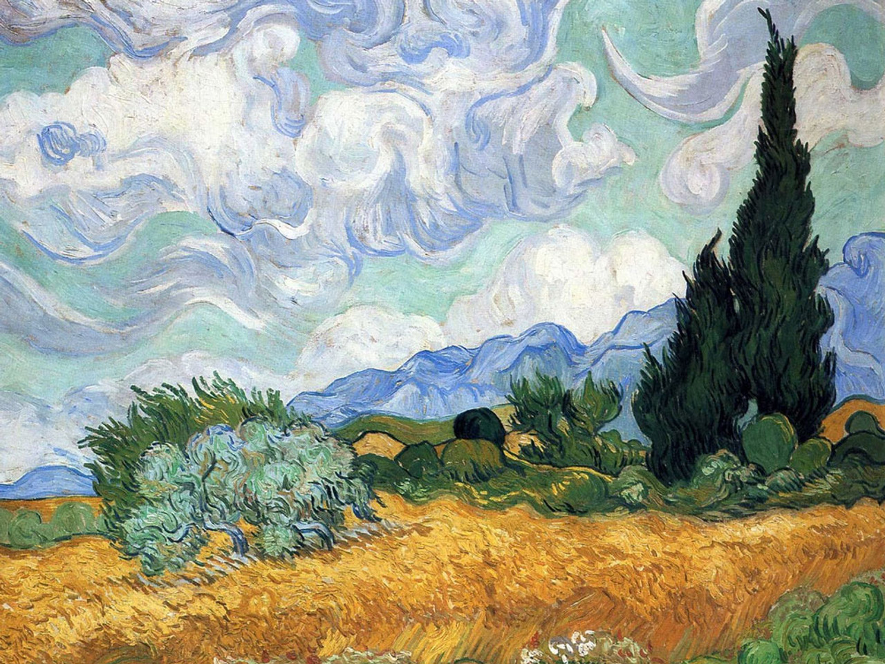 Wheat Field with Cypresses, 1000 Pieces, Piatnik