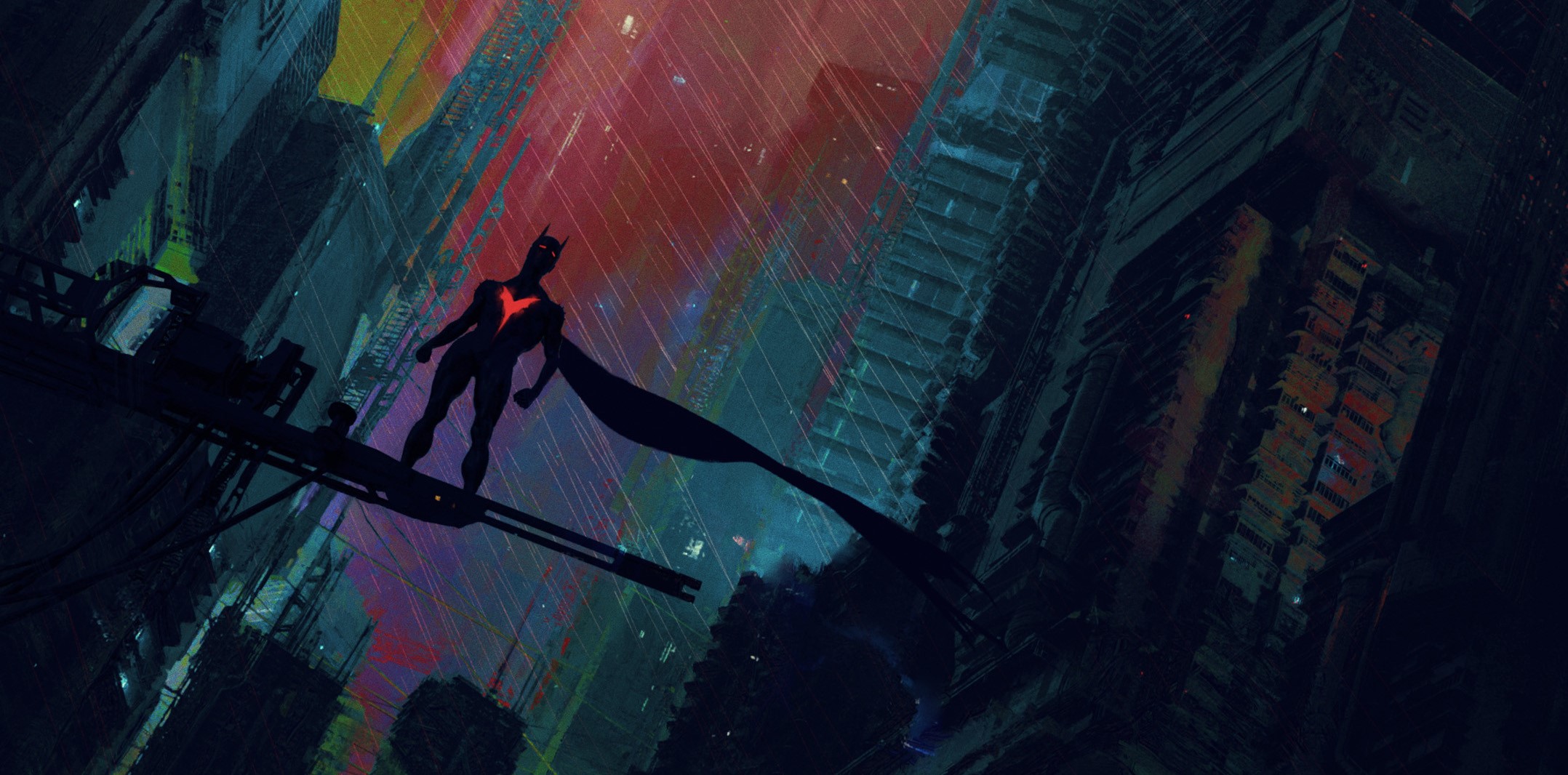 Wallpaper, Friendly Robot, colorful, Batman Beyond 2156x1066