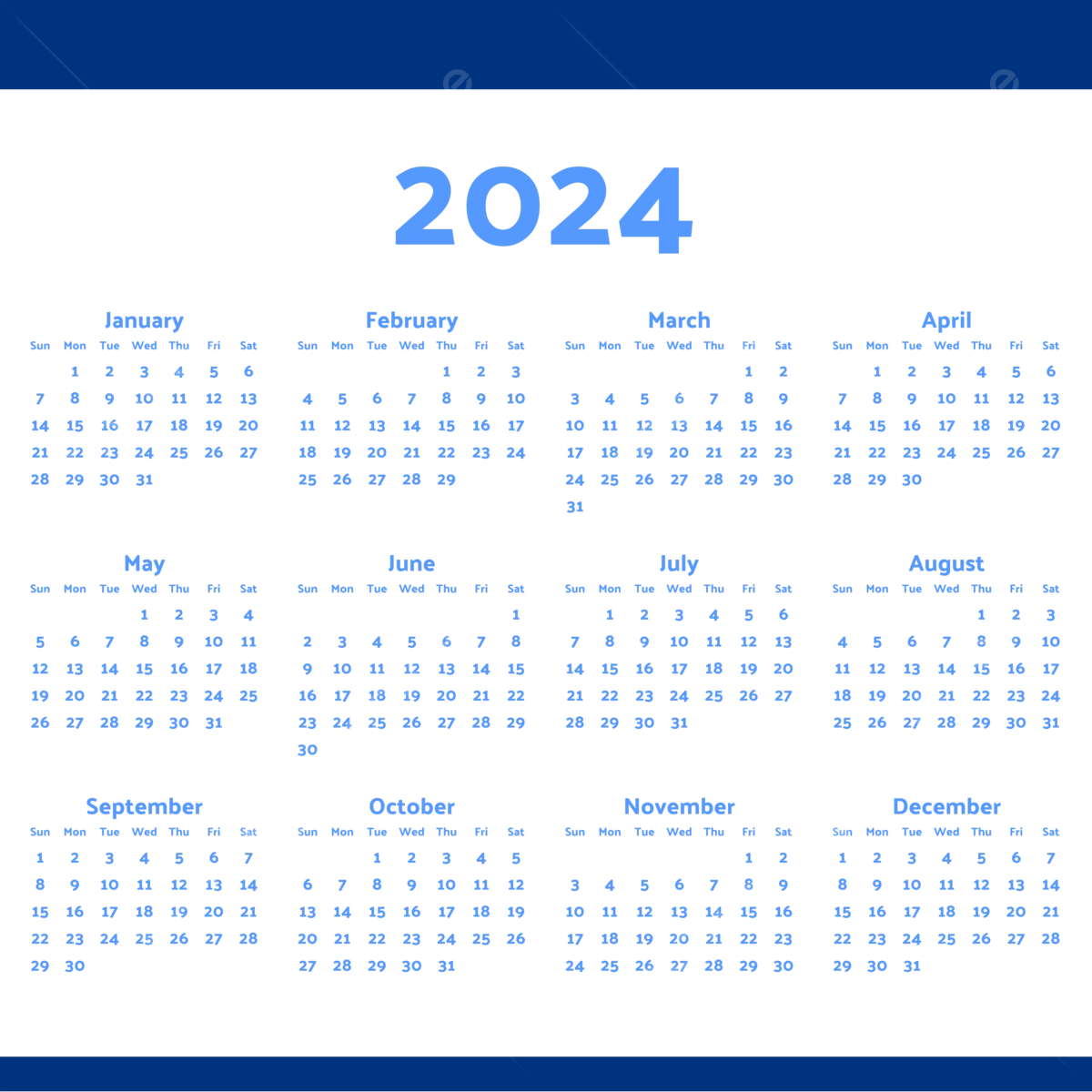 New Year 2024 Calendar Vector, Calendar, New Year, 2024 PNG and Vector with Transparent Background for Free Download