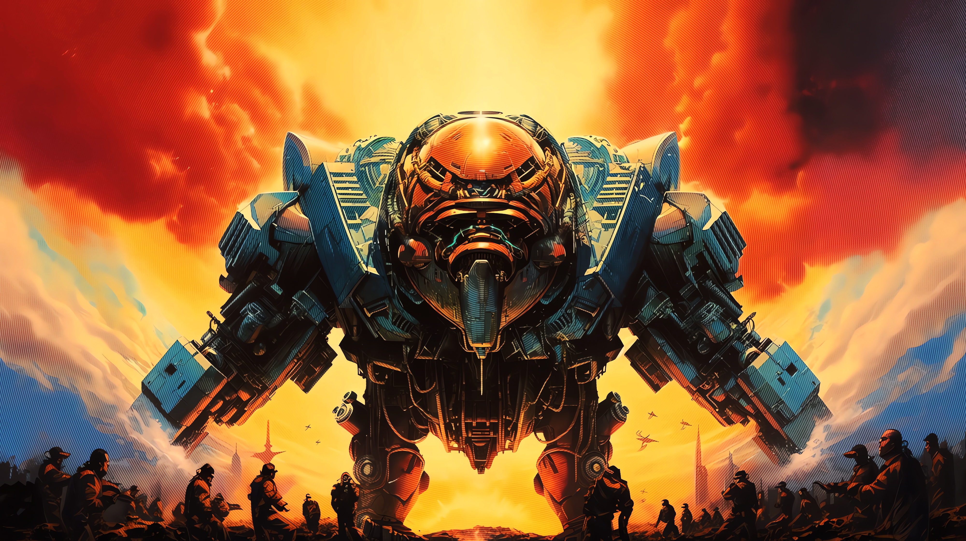 PC WALLPAPER 4K: AI ROBOT BATTLE VERSUS HUMANS