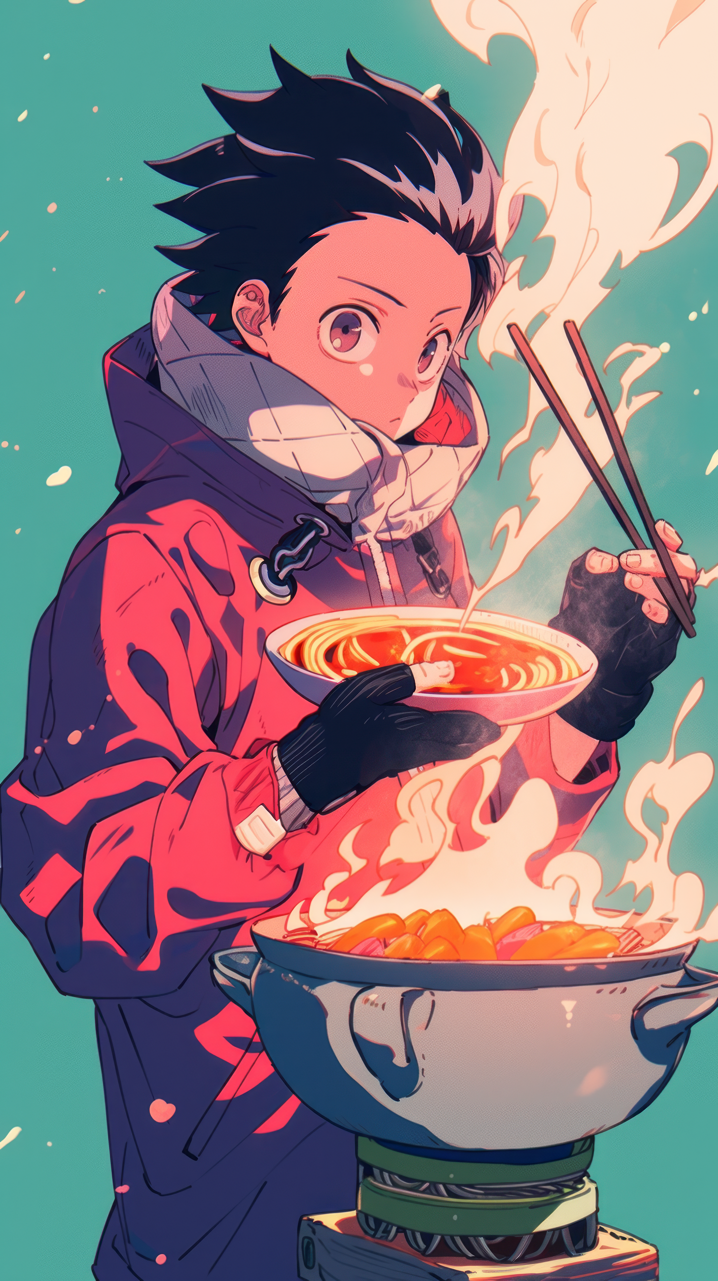 Tanjiro Kamado In 90's Anime, Studio Ghibli Style Phone Wallpaper