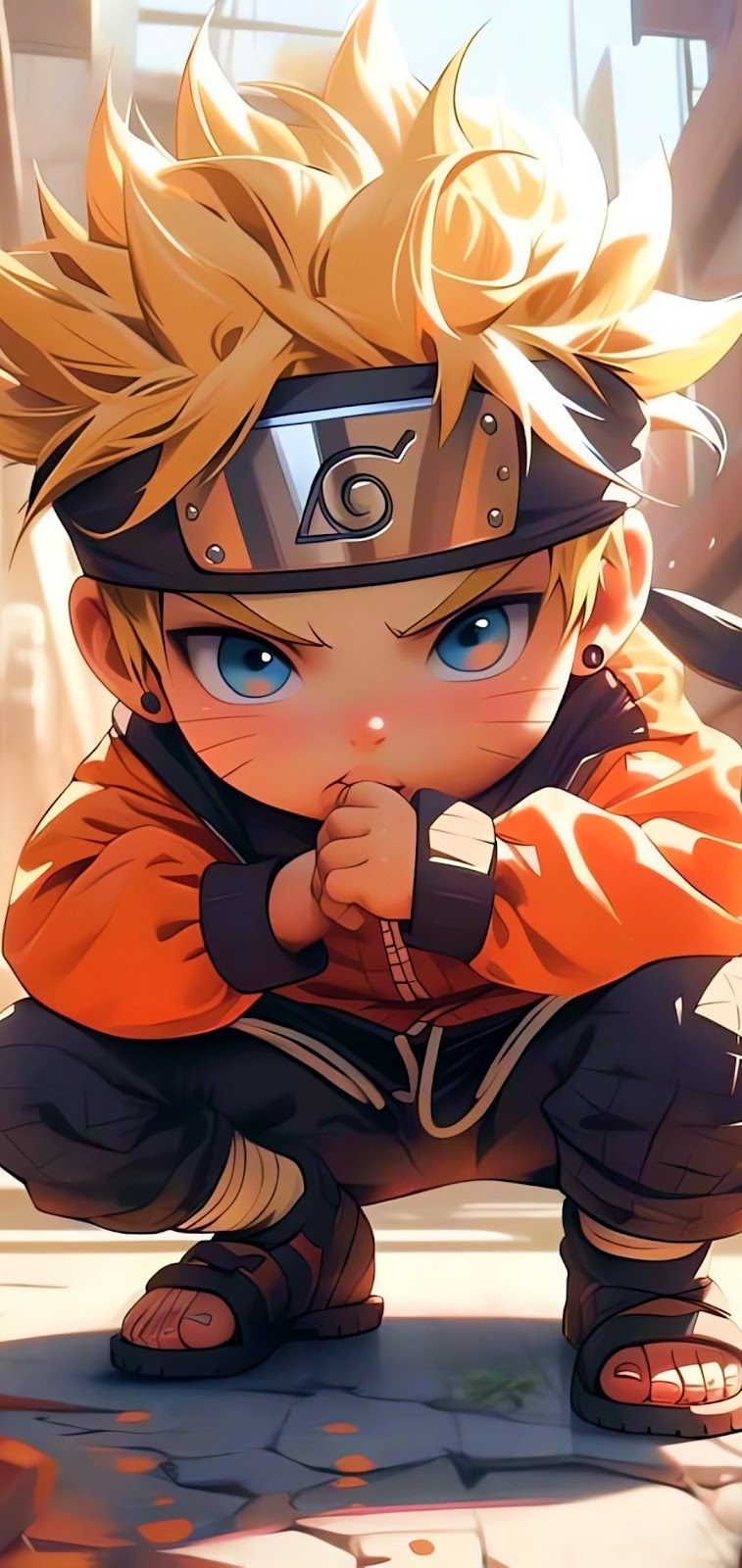 Konoha's Orange Hokage: Naruto Phone Wallpaper