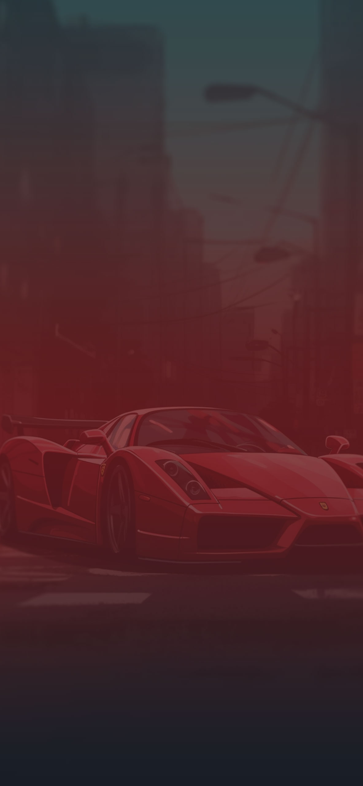 Red Ferrari Enzo & City Wallpaper