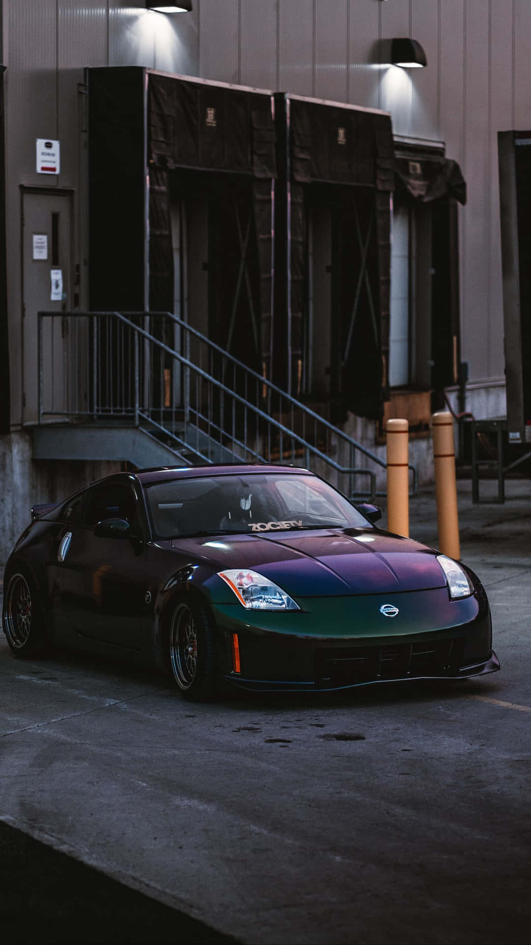 Download Black Purple Nissan 350Z iPhone Wallpaper