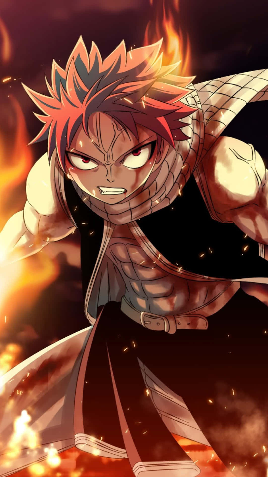 Download Fairy Tail Aesthetic Natsu Dragneel Intense Look Wallpaper