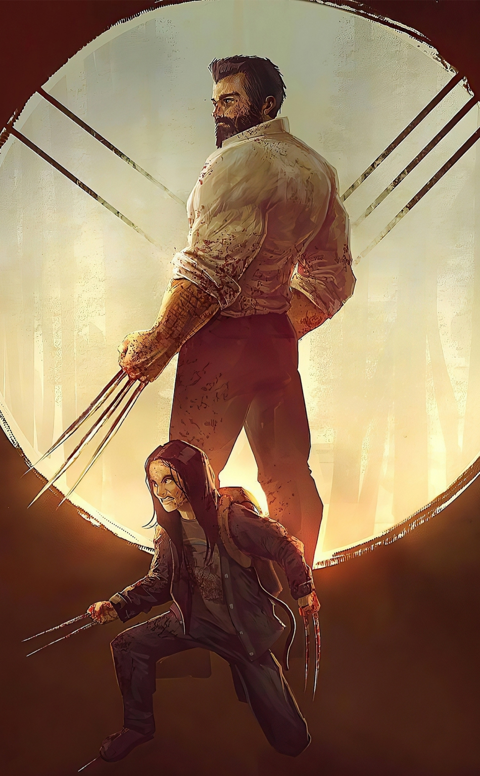 Download Wallpaper 950x1534 Logan And X 23, Mutants, Artwork, Iphone, 950x1534 HD Background, 26136