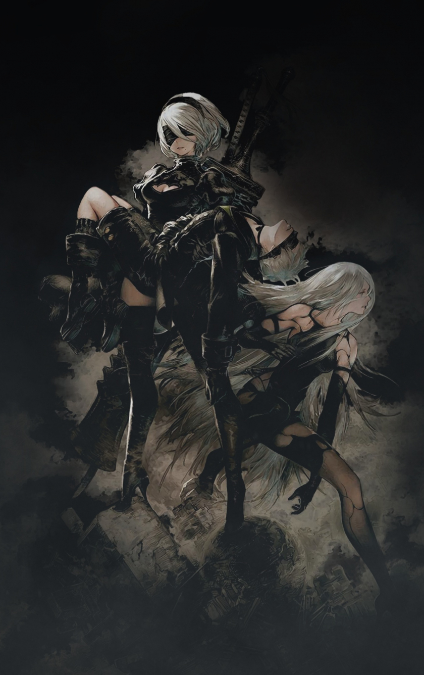 Download wallpaper 840x1336 yorha type a no.2, yorha no.2 type b, nier: automata, girl warriors, iphone 5, iphone 5s, iphone 5c, ipod touch, 840x1336 HD background, 113