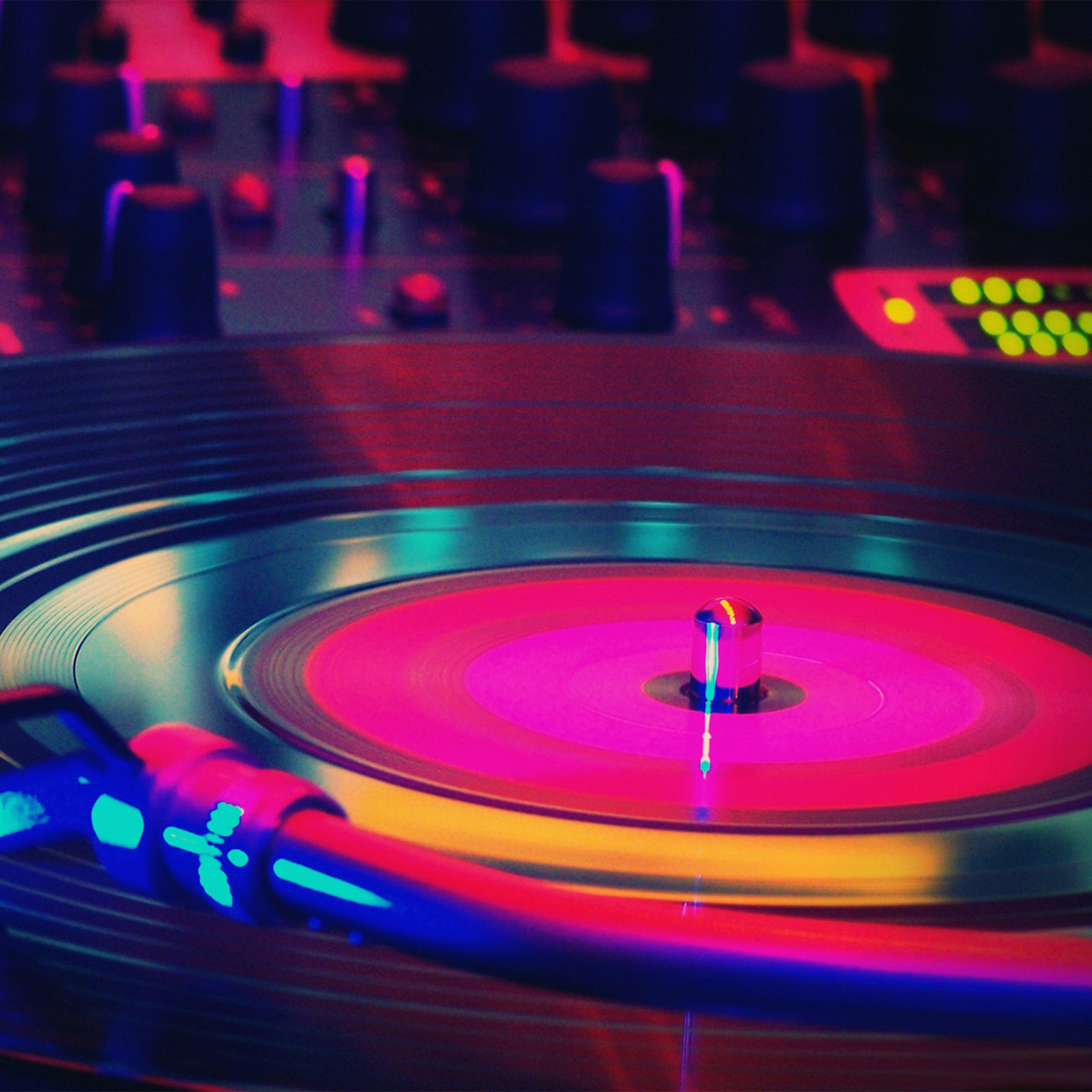 Music Dj Art Rainbow Color Red