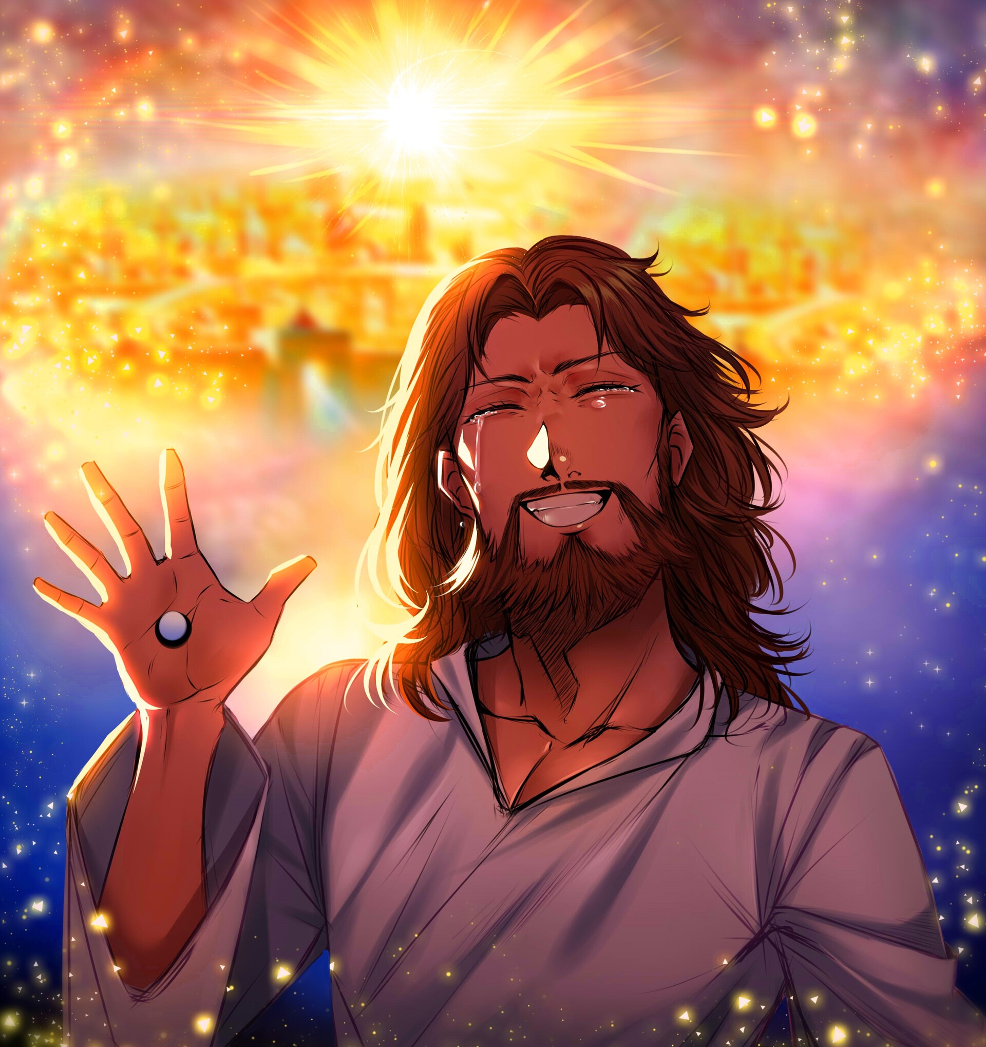 prompthunt: an anime portrait of jesus christ in the world of super mario,  by stanley artgerm lau, wlop, rossdraws, james jean, andrei riabovitchev,  marc simonetti, and sakimichan, trending on artstation