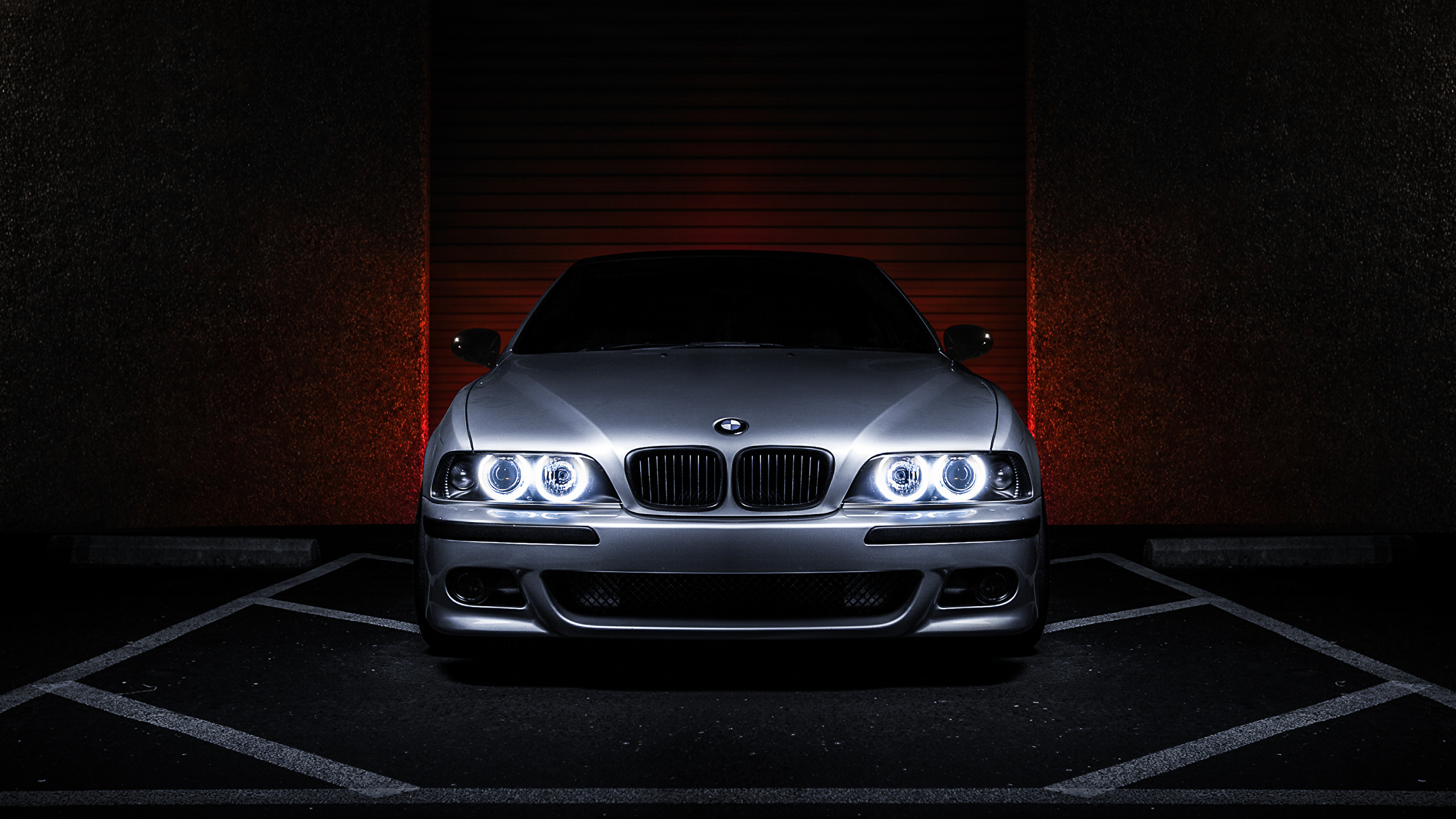 Photo BMW E39 540i Silver color Cars Front 2560x1440