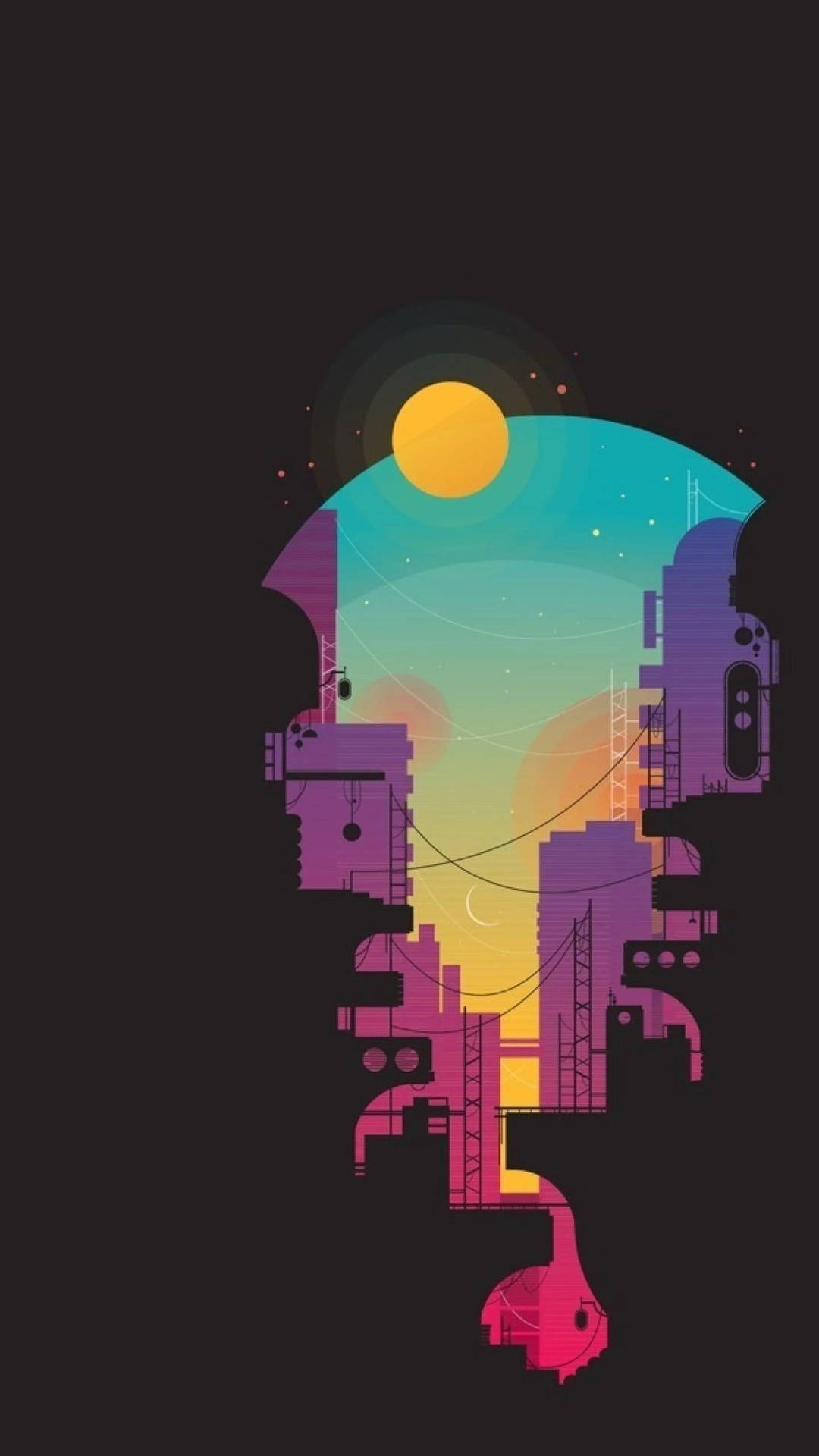 Download Samsung Galaxy S20 Minimalist Sunset Art Wallpaper