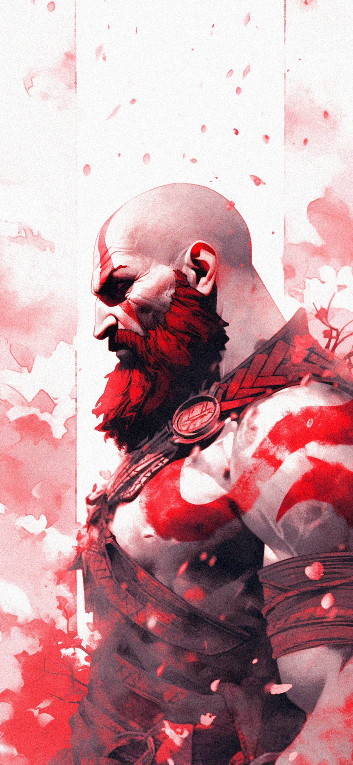 Kratos White & Red Art Wallpaper