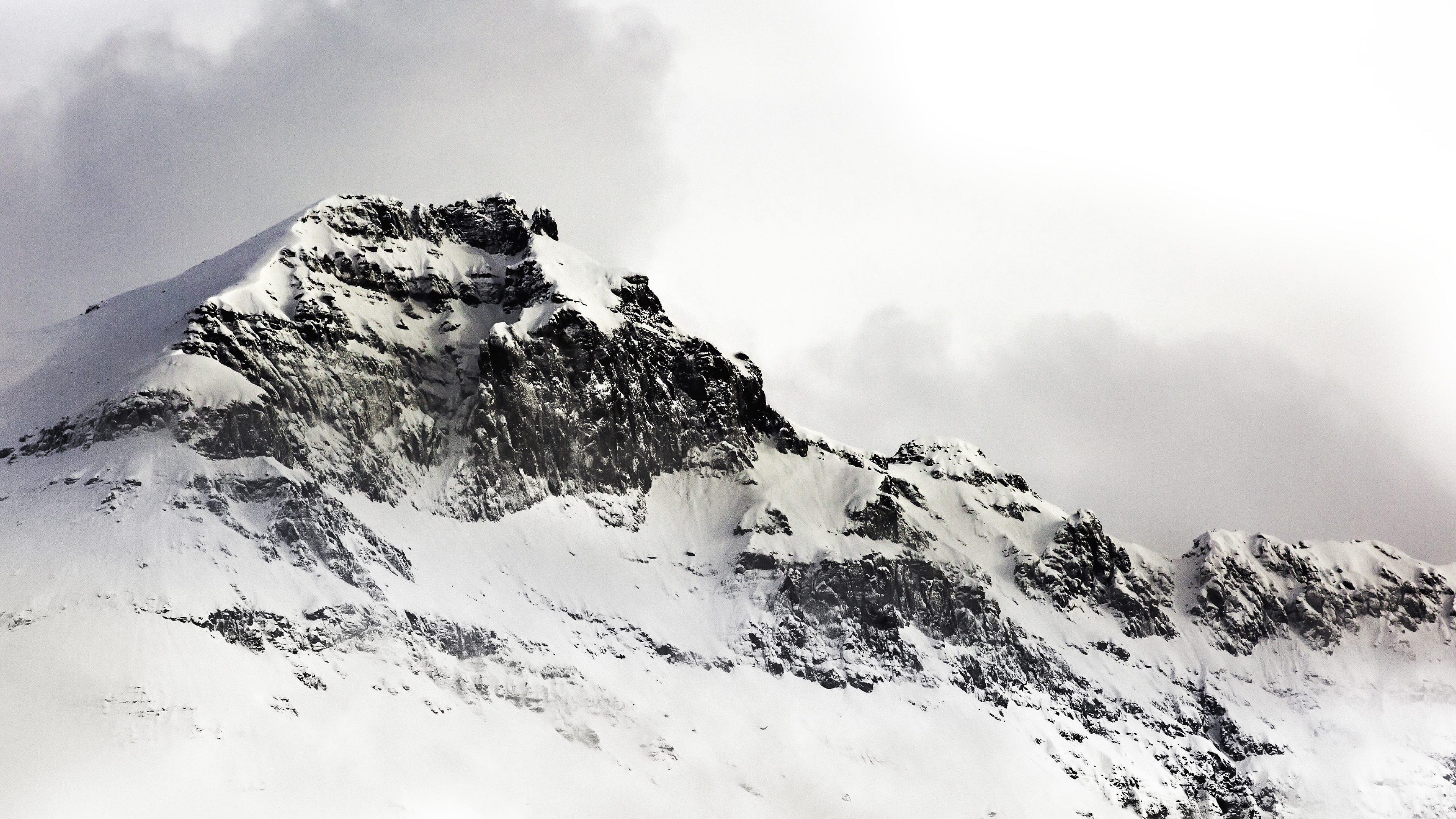 wallpaper for desktop, laptop. mountain white snow winter minimal