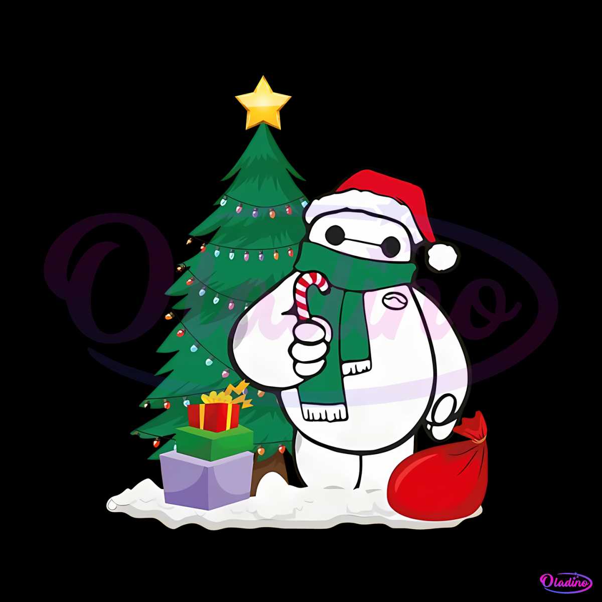 Funny Baymax Christmas Family Disney PNG Download File