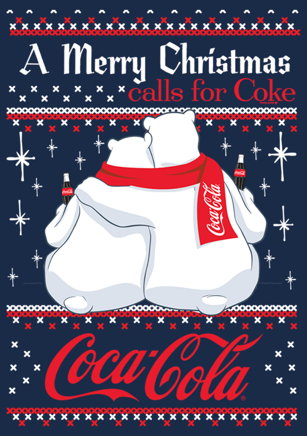 Men's Coca Cola Merry Christmas Polar Bear T Shirt