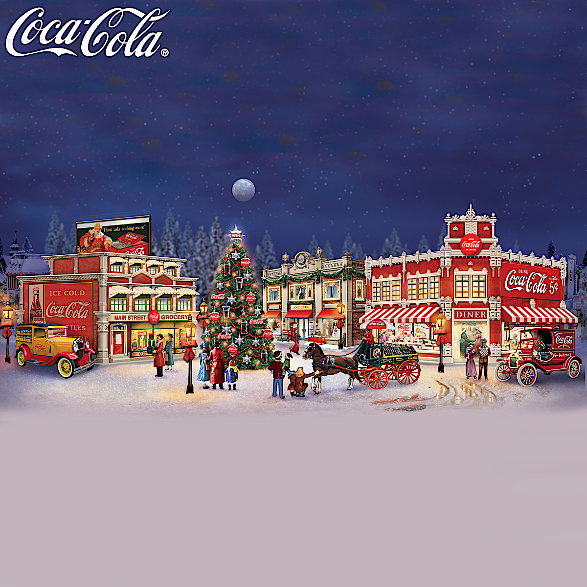 COCA COLA Christmas Village Collection That Illuminates: Holiday Memories