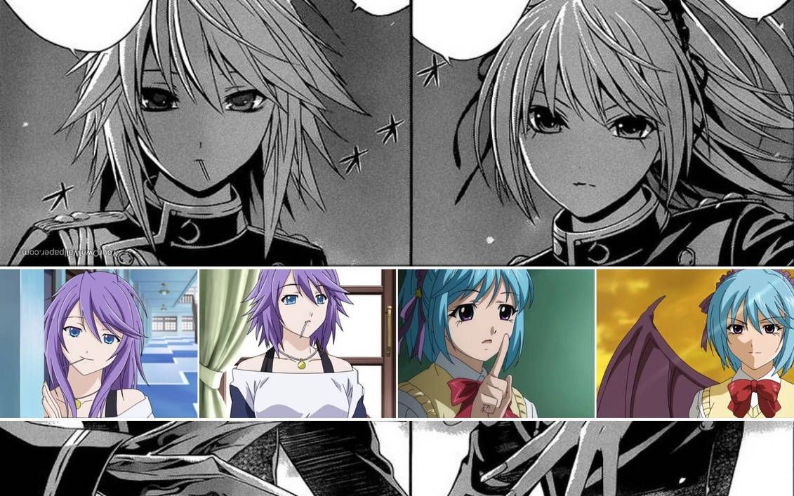 Kurumu Kurono and Mizore Shirayuki Wallpaper 2. Wallpaper, Anime, Rosario vampire