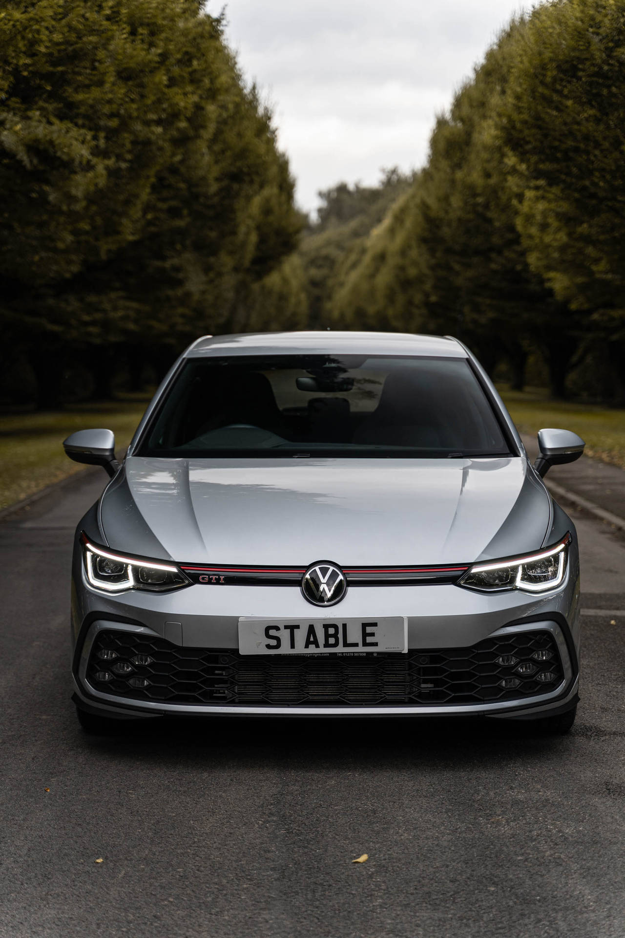 Download 2021 Silver Volkswagen Golf GTI Front Wallpaper