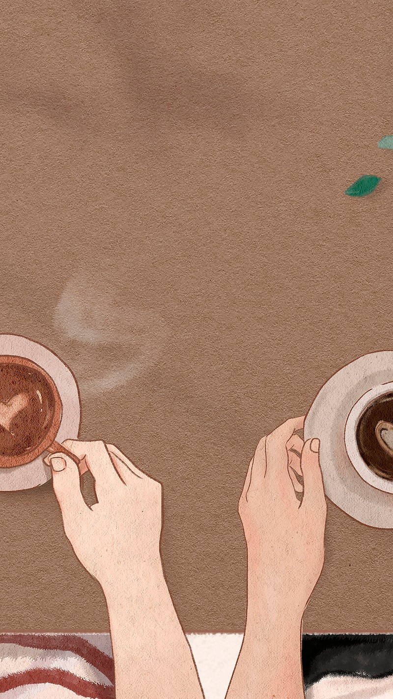 Download Two People Having Coffee Aesthetic Artwork Wallpaper