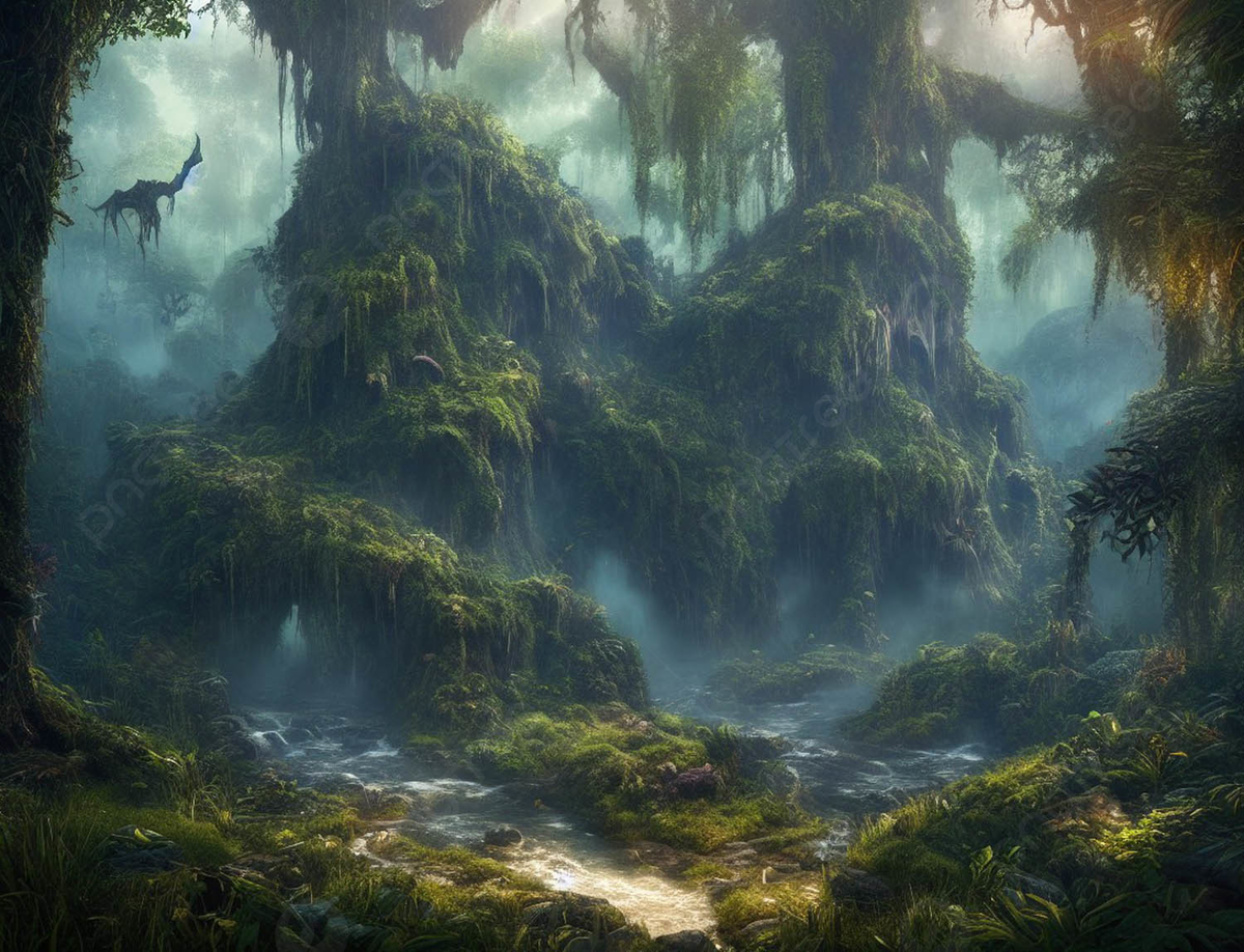 Scary Jungle Landscape With River Background, Wallpaper, Jungle, Scenery Background Image And Wallpaper for Free Download