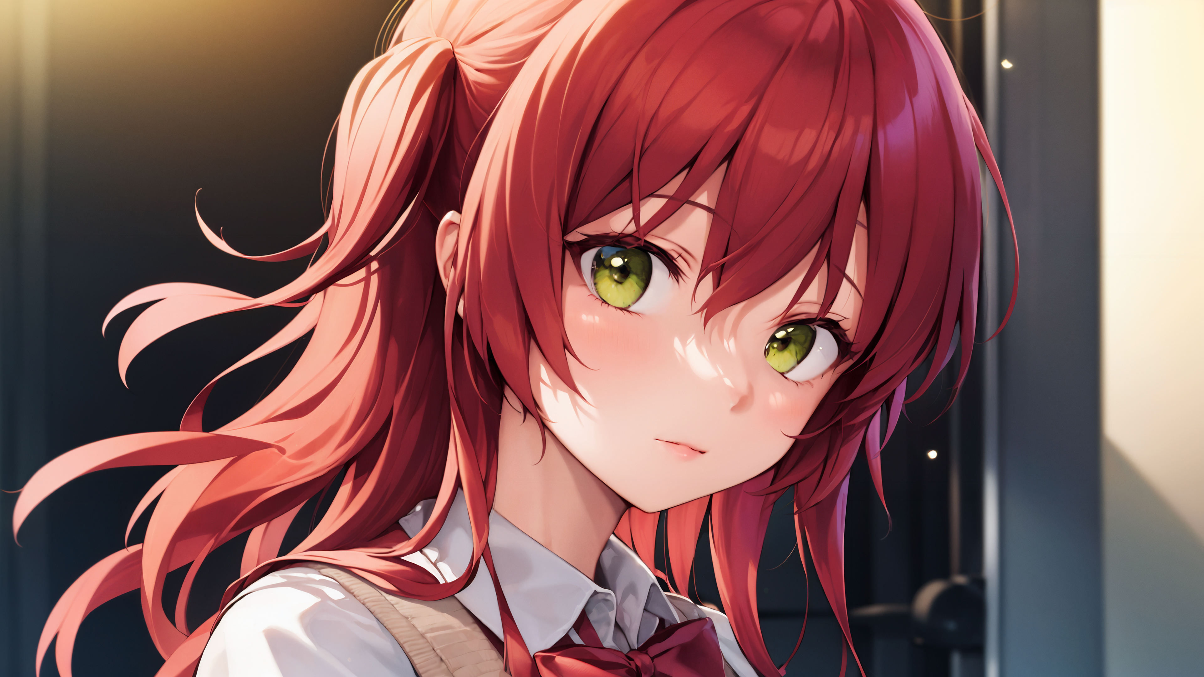 Wallpaper, BOCCHI THE ROCK, anime girls, ai art, kita ikuyo 3840x2160