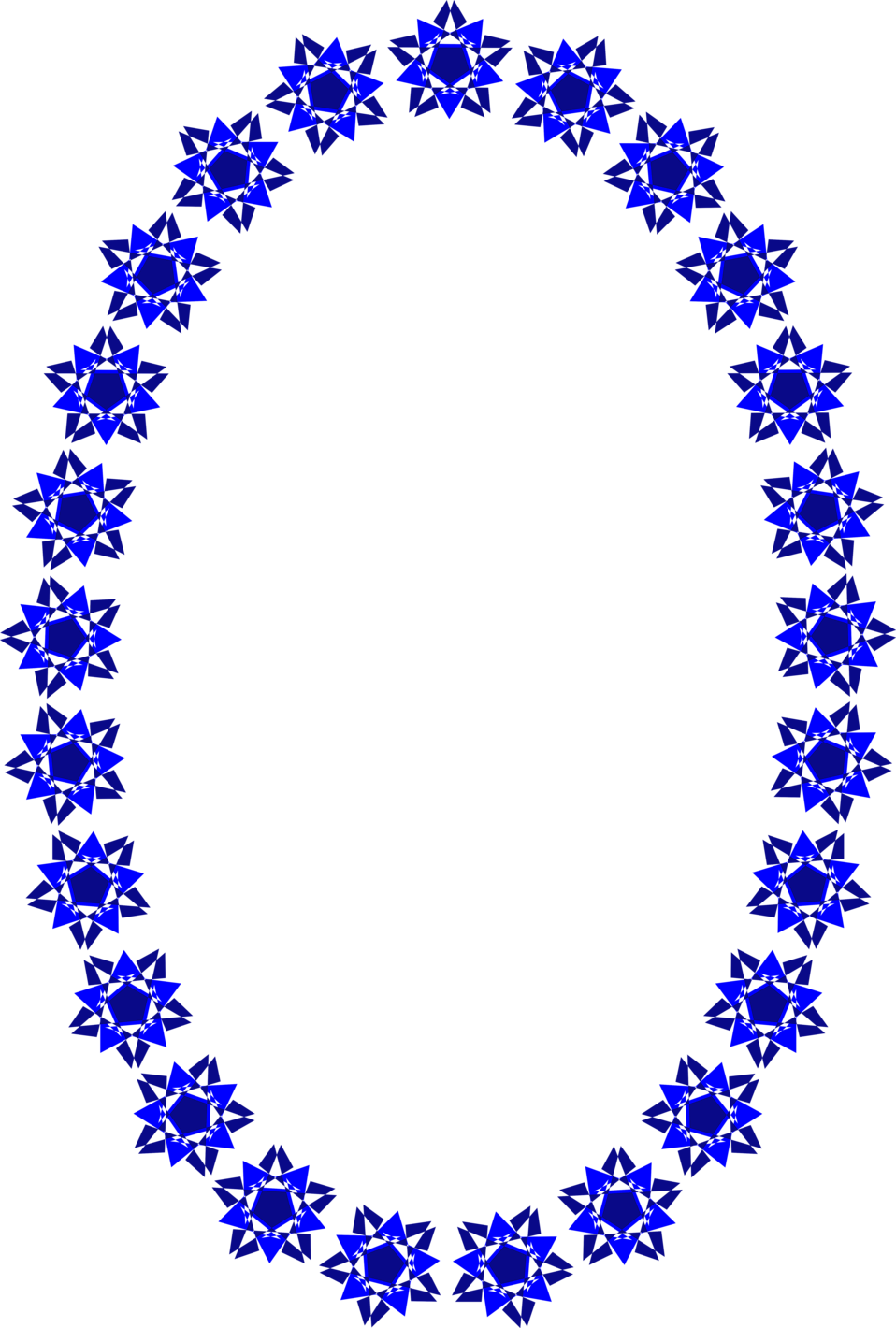 blank frame border of blue star shapes