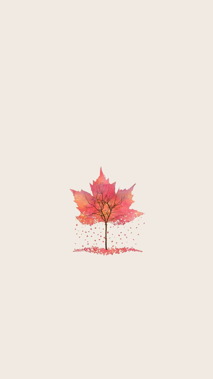 Autumn Tree Leaf Shape Illustration #iPhone #plus #wallpaper. Autumn leaves wallpaper, Leaf illustration, Fall wallpaper