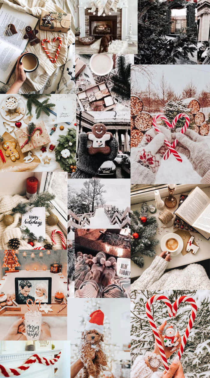 Download Come enjoy the winter vibes in this cozy aesthetically pleasing collage Wallpaper