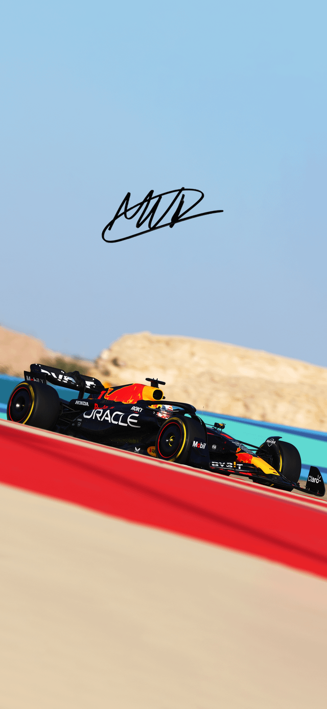 Max Verstappen Bahrain Testing. Phone Wallpaper and without logos