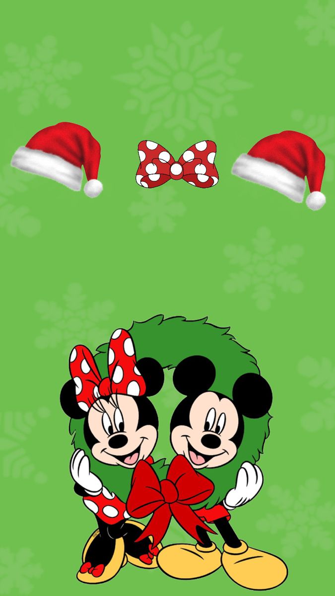 Mickey & Minnie Chiristmas Wallpaper. Mickey mouse wallpaper, Mickey mouse cartoon, Disneyland christmas