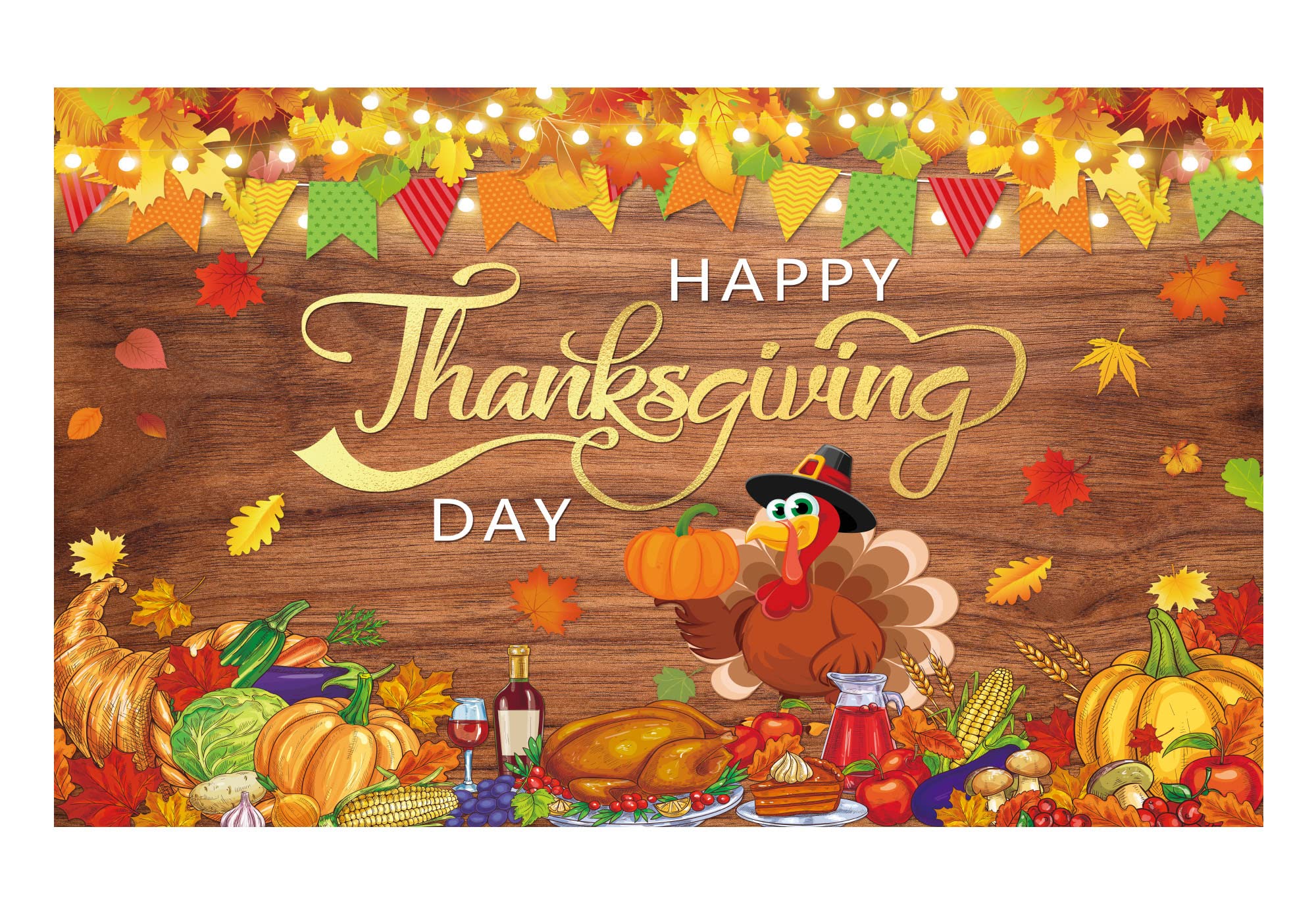 Amazon.com, Allenjoy Happy Thanksgiving Day Backdrop for Autumn Fall Harvest Festival Give Thanks Thankful Turkey Pumpkin Birthday Baby Shower Party Supplies Decorations Banner Gifts Home Decor Background
