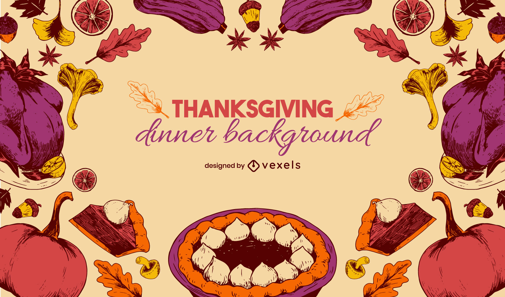 Thanksgiving Holiday Food Background Vector Download