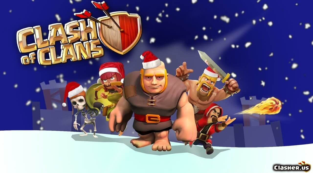 Giant Skeleton Archer Barbarian Wizard christmas of Clans Wallpaper