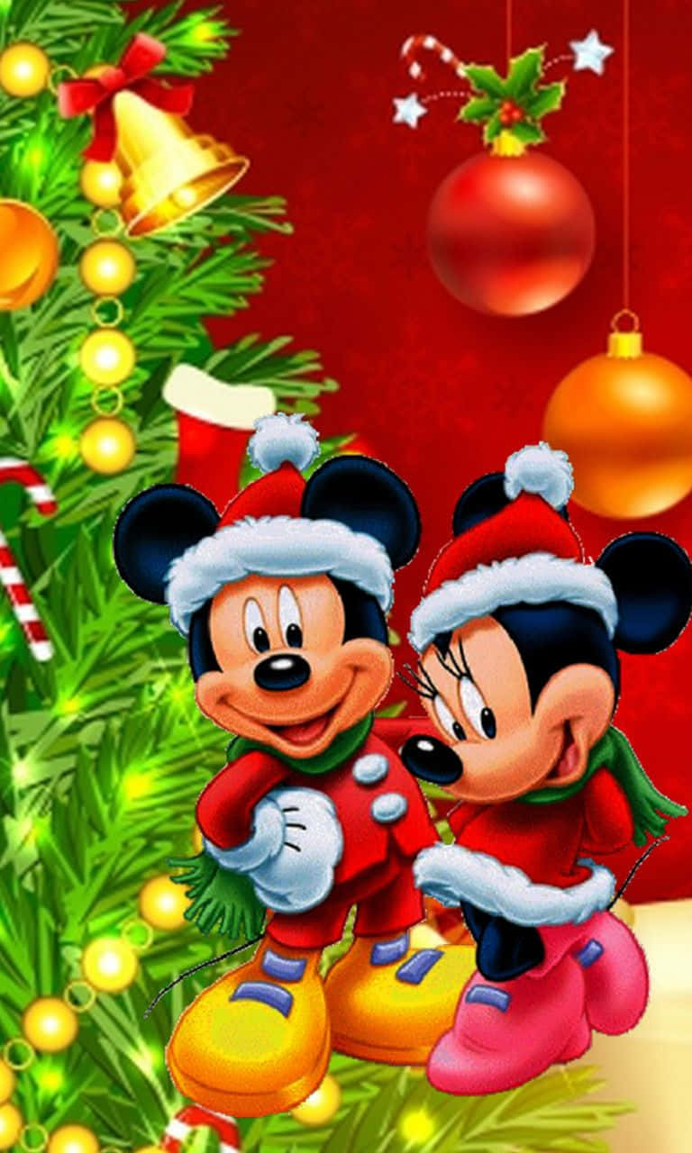 Download Mickey Mouse And Santa Claus Christmas Wallpaper
