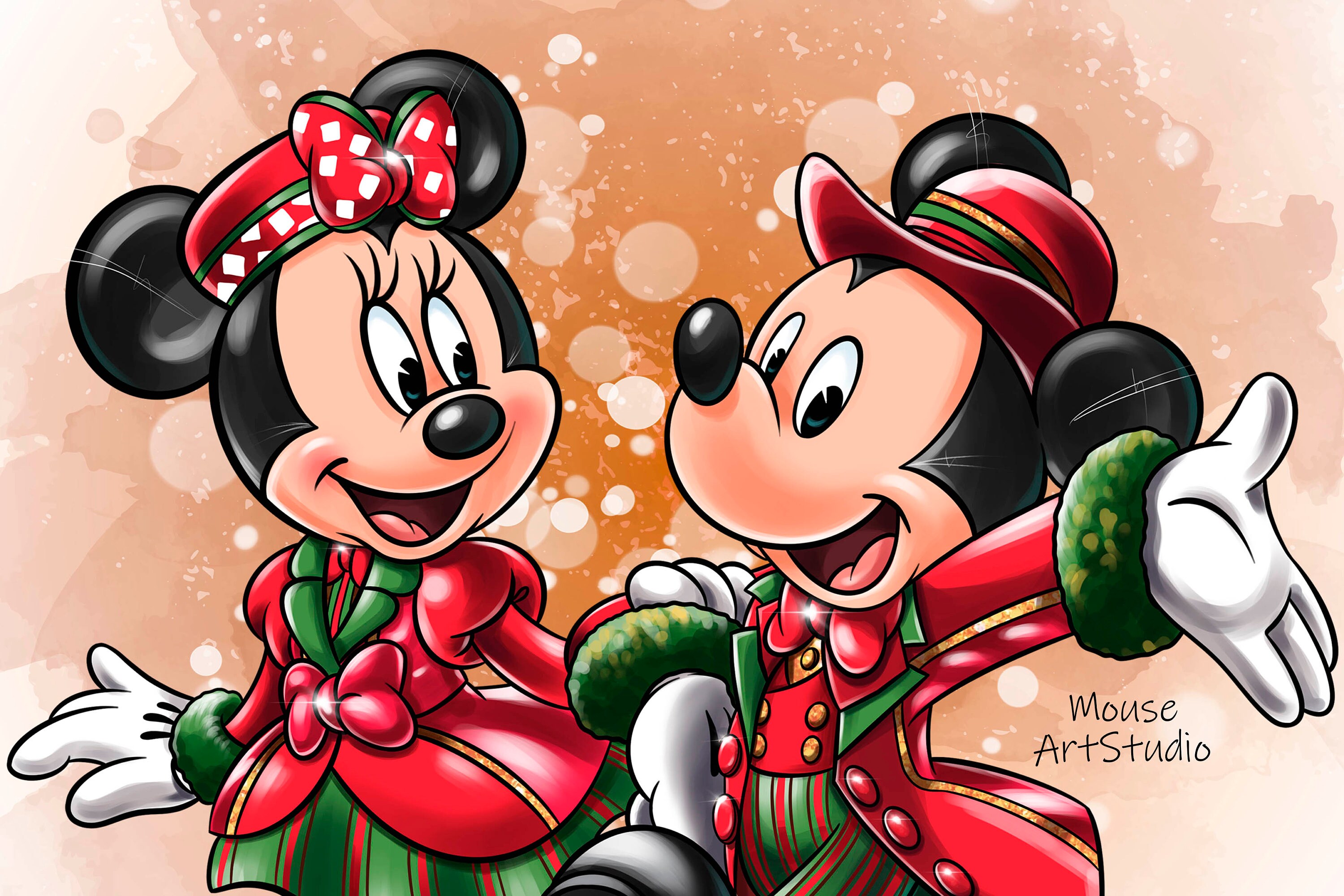 Christmas Mickey and Minnie Happy New Year Sublimation