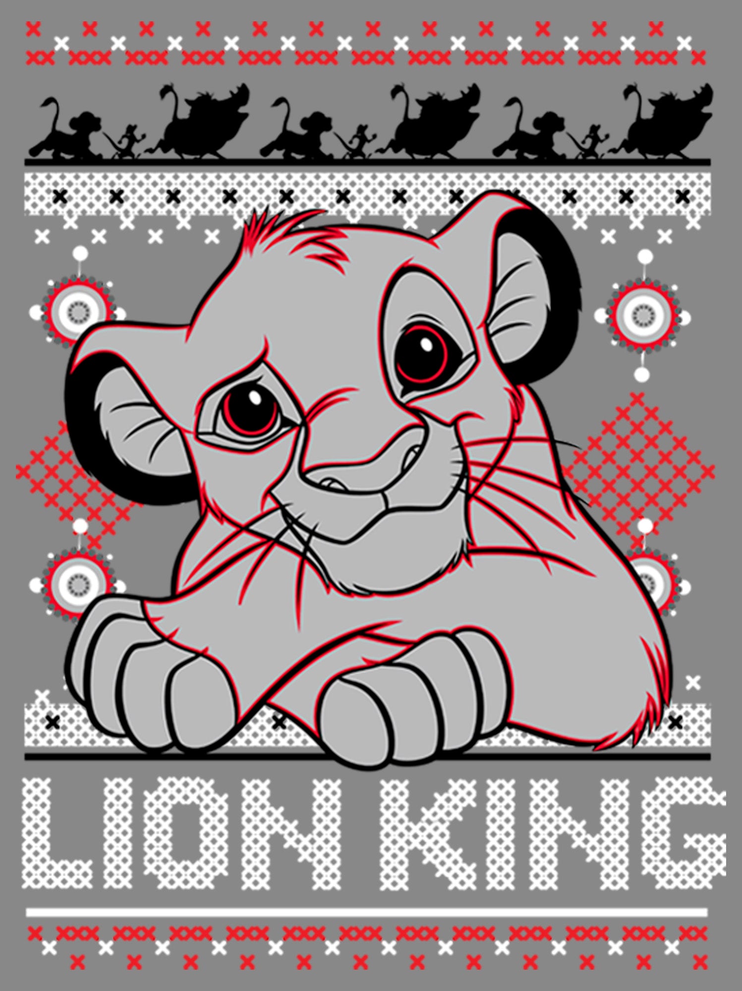 NTWRK's Lion King Simba Ugly Christmas Sweater Print Performance T