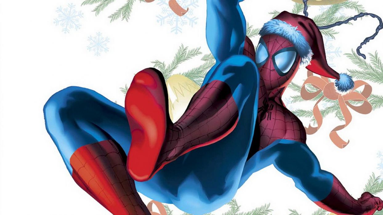 Spiderman Comics Spider Man Superhero Christmas Wallpaperx1080