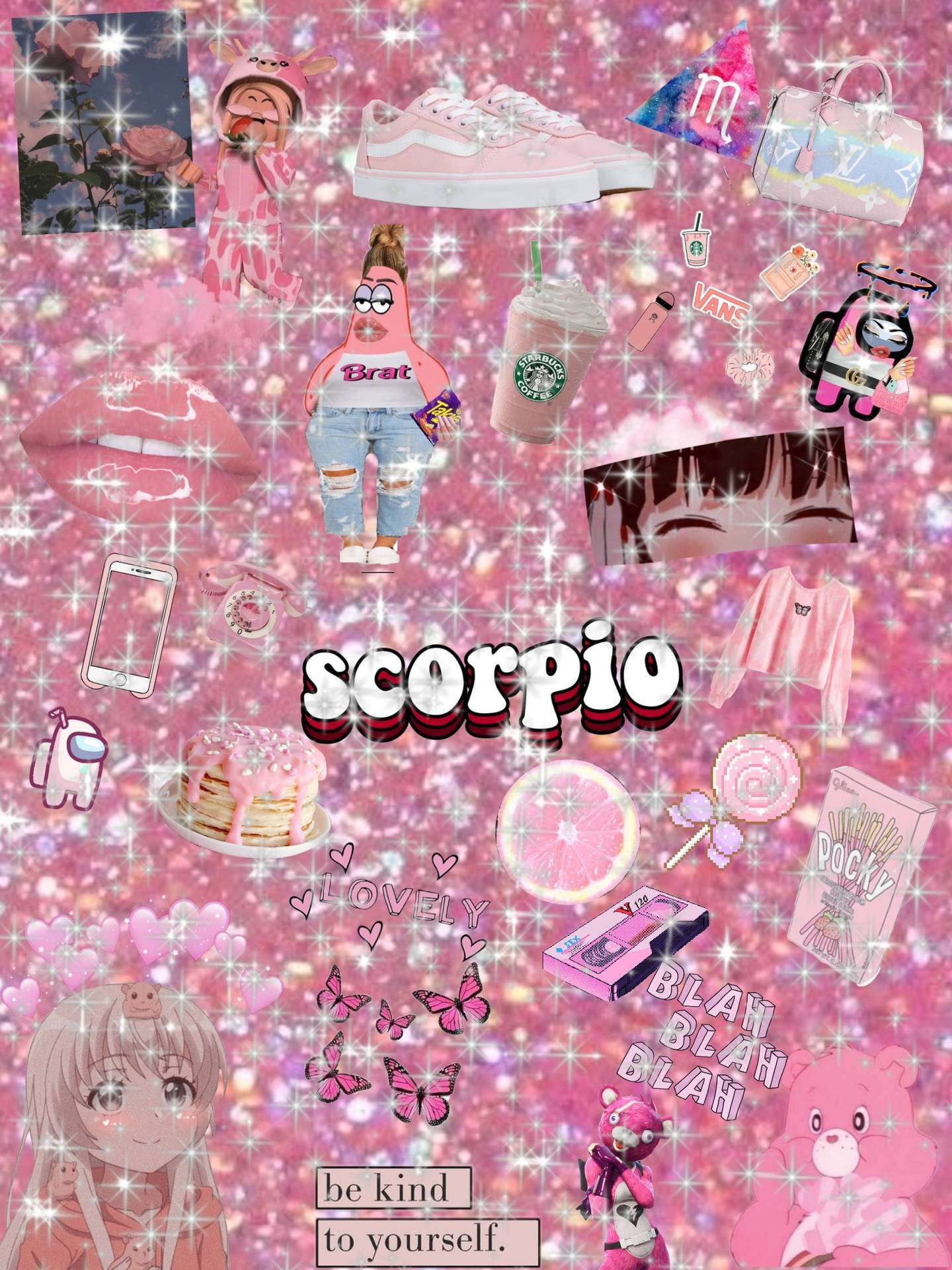 Download Sparkly Pink Scorpio Aesthetic Wallpaper