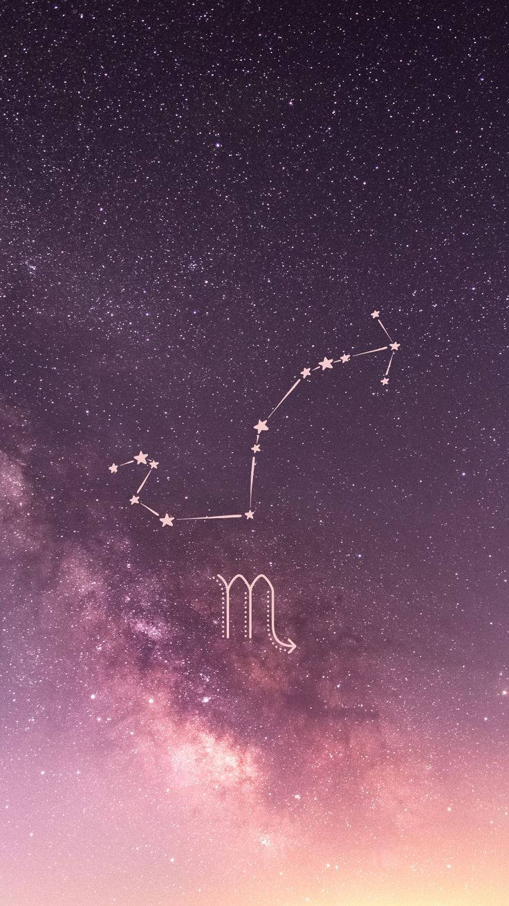 Download Scorpio Stars Sign Pink Galaxy Wallpaper