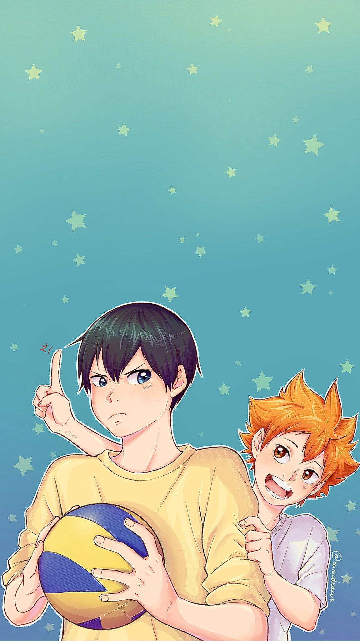 hinata shouyou and kageyama tobio (haikyuu!!) drawn
