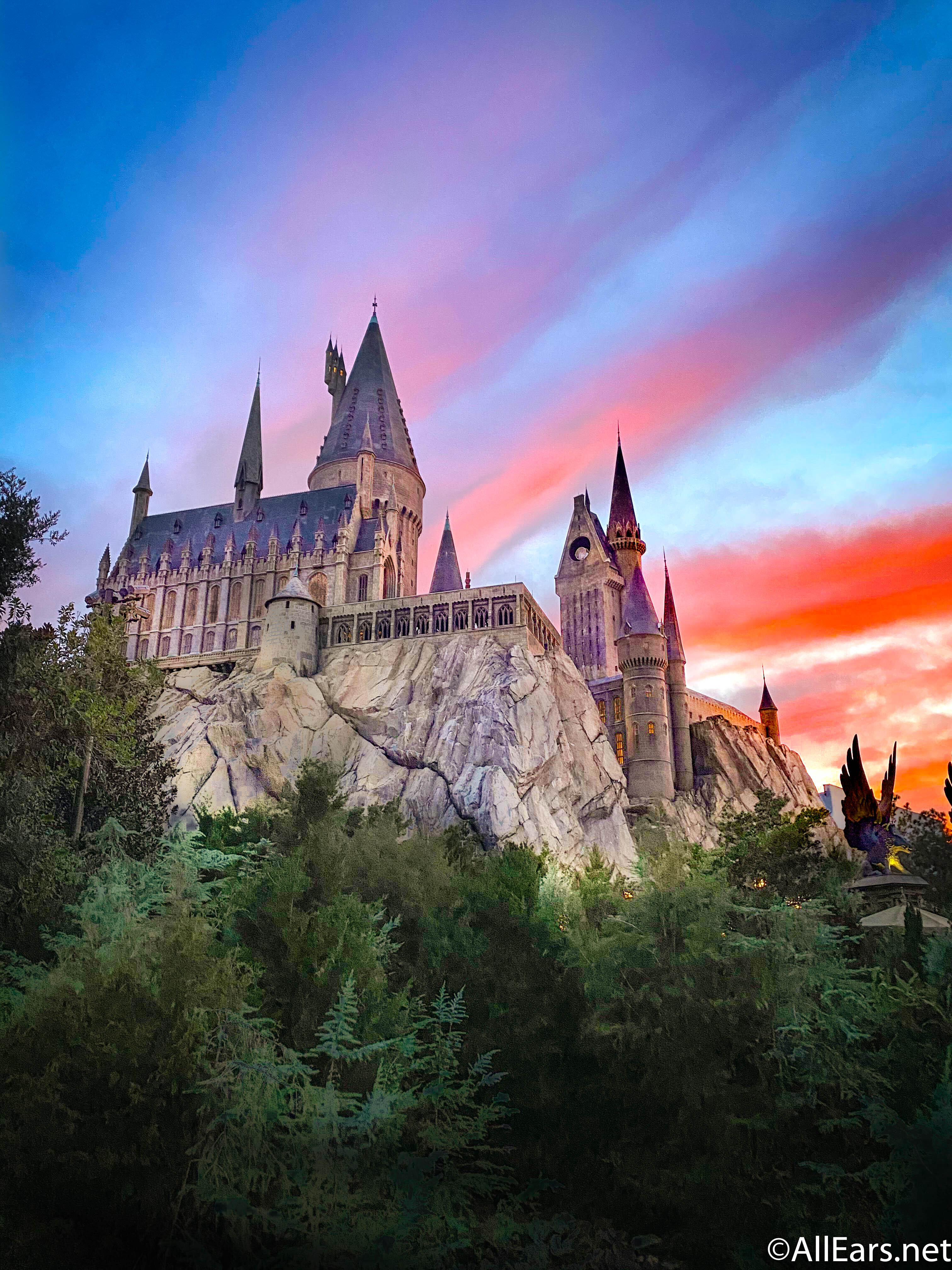 Hogwarts At Sunset Portrait Wallpaper