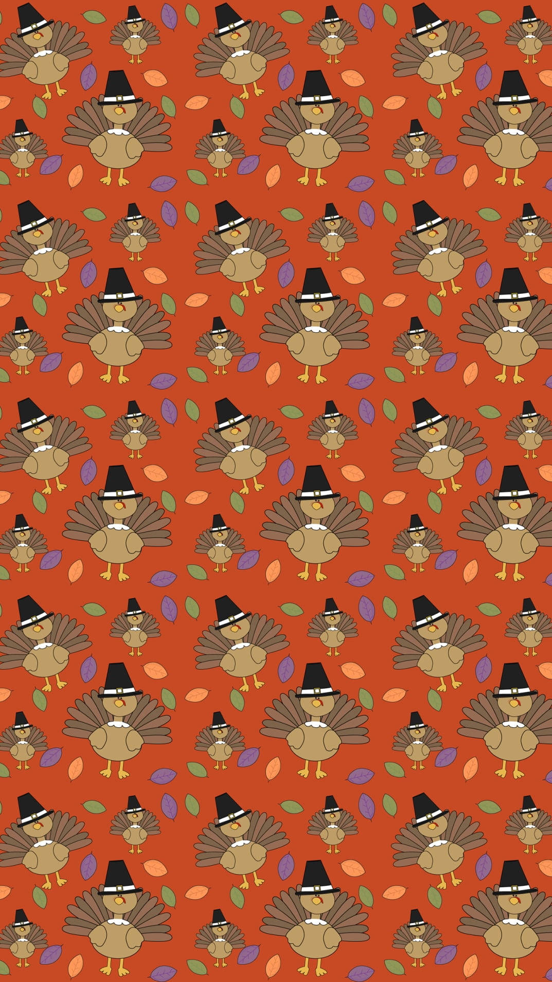 Download Thanksgiving Aesthetic Turkey Pattern Wallpaper