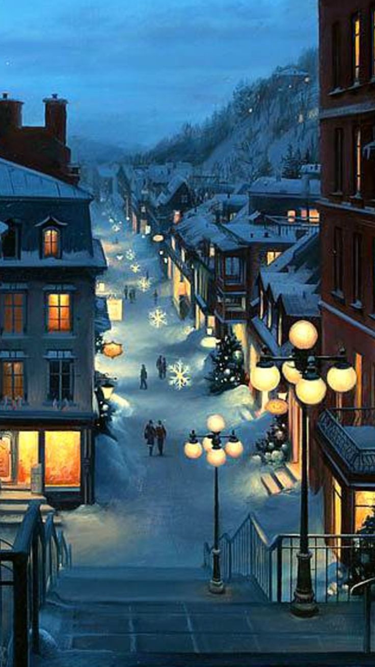 Free Holidays Wallpaper. Winter scenery, Scenery, Winter city